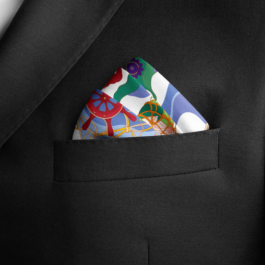 The Secrets of the Emirati Dhow (Red Frame )/ Pocket square 35