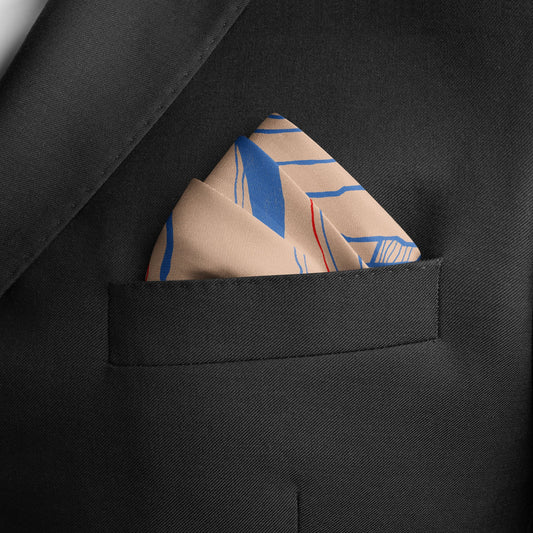 The Dubai skyline (Marine Blue) / Pocket square 35 - Lumena Maison
