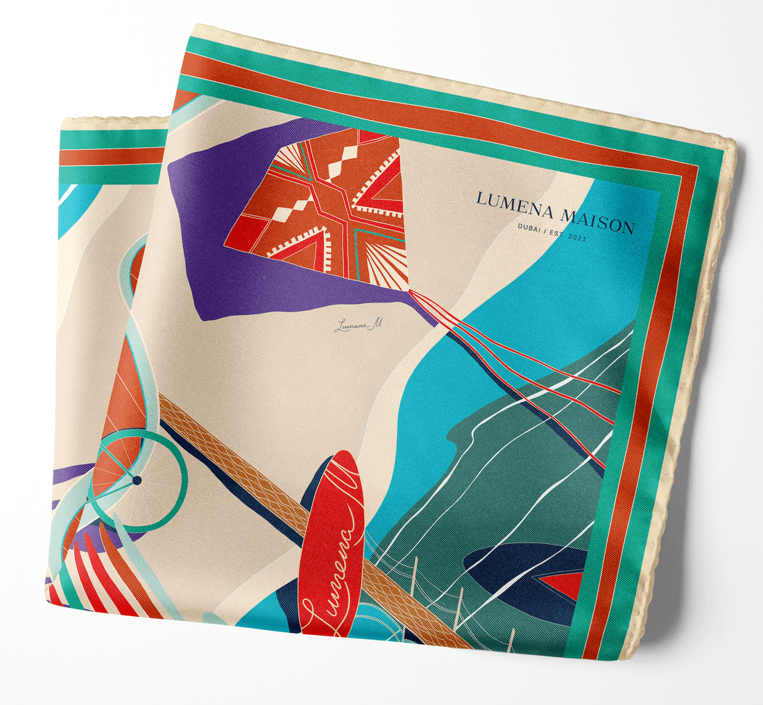 The Dubai Kite beach (Brick Orange) / Pocket square 35 - Lumena Maison