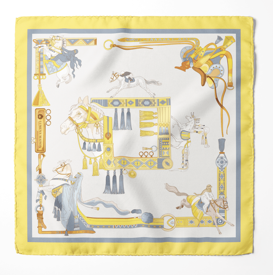 The Story of Emirati Equestrian Heritage (Yellow & Blue)/ Pocket square 35