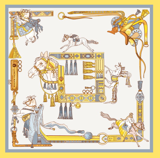 The Story of Emirati Equestrian Heritage (Yellow & Blue)/ Shawl