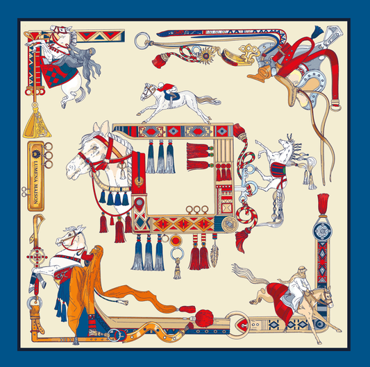 The Story of Emirati Equestrian Heritage (Blue & Red )/ Shawl