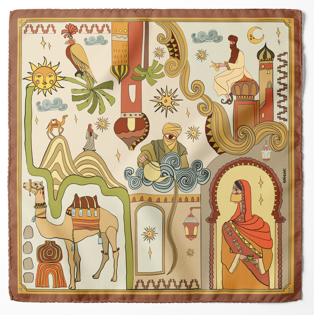 Arabian Nights (Golden)/ Silk scarf