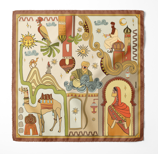 Arabian Nights (Golden)/ Silk scarf