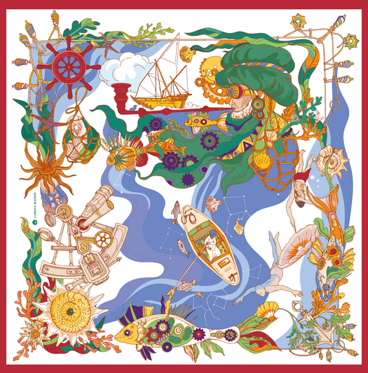 The Secrets of the Emirati Dhow (Red Frame )/ Shawl