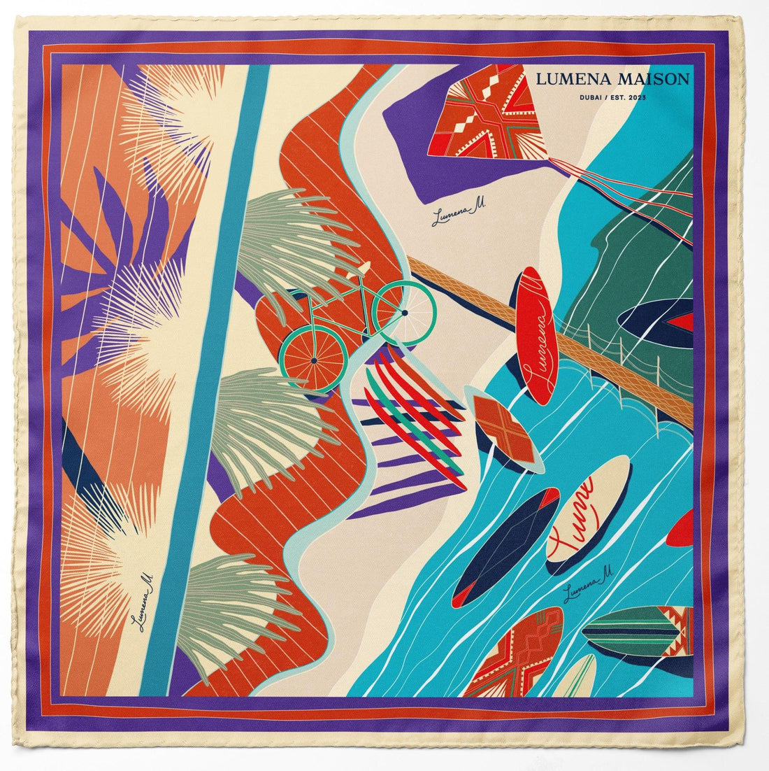 The Dubai Kite beach (Brick Orange) / Pocket square 35 - Lumena Maison