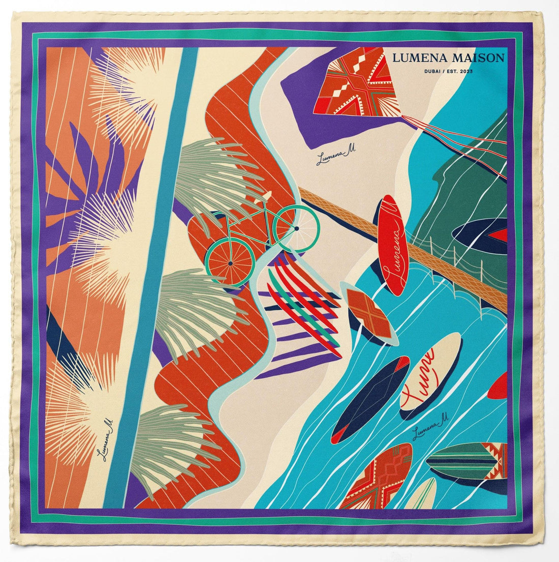 The Dubai Kite beach (Brick Orange) / Pocket square 35 - Lumena Maison