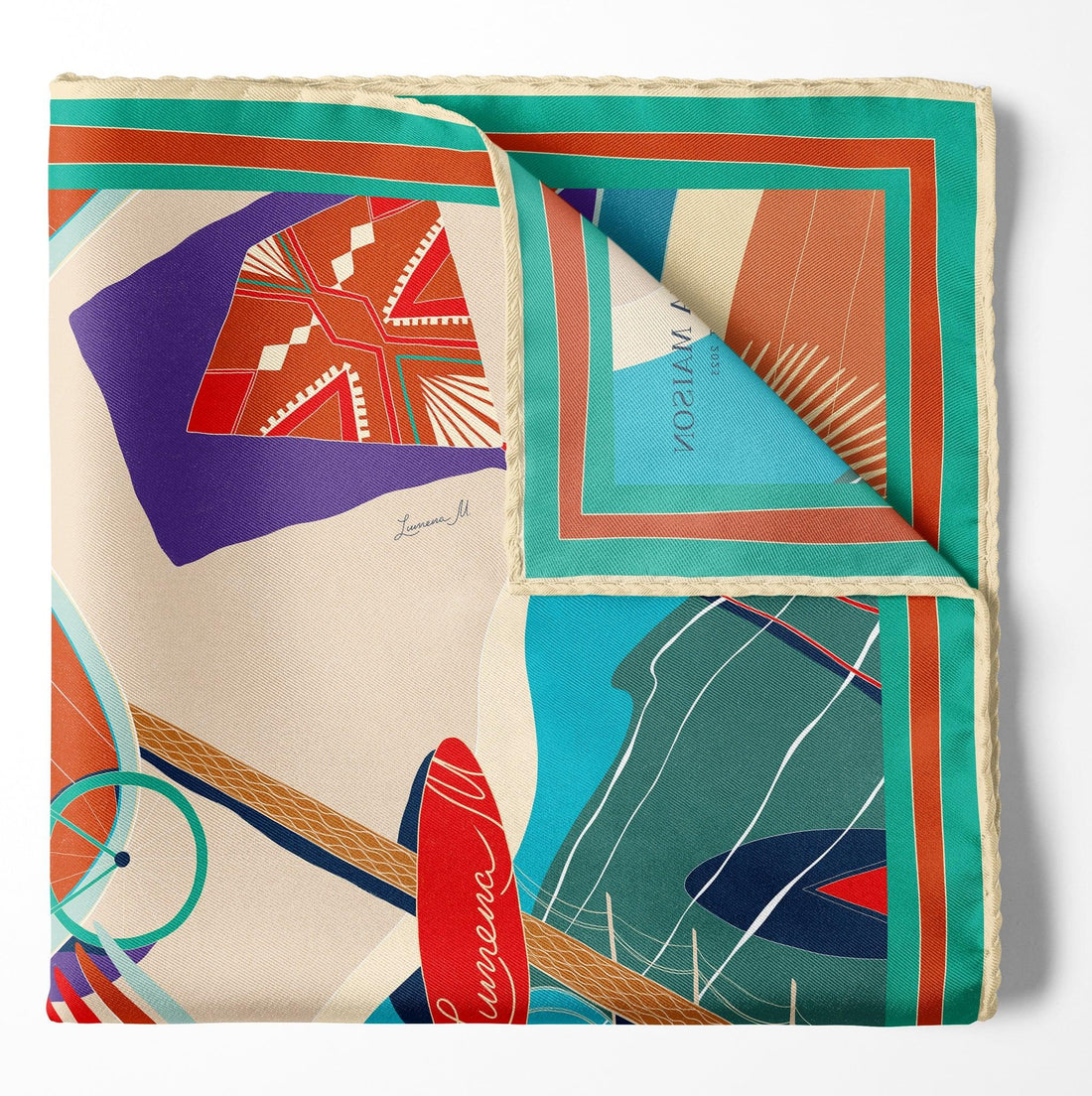 The Dubai Kite beach (Brick Orange) / Pocket square 35 - Lumena Maison