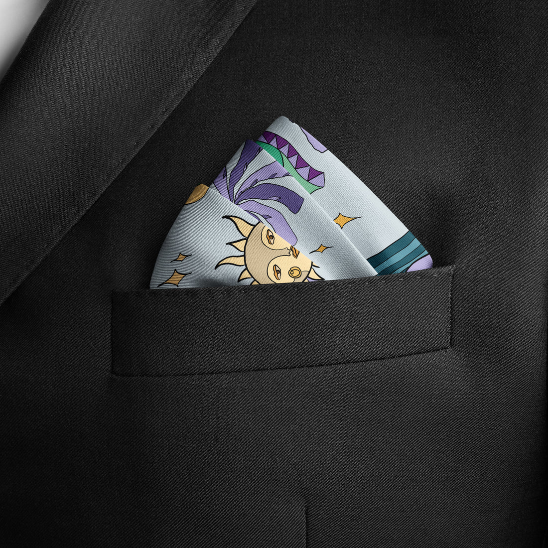 Arabian Nights ( Lavender Purple/ Vanilla Beige)/ Pocket square 35