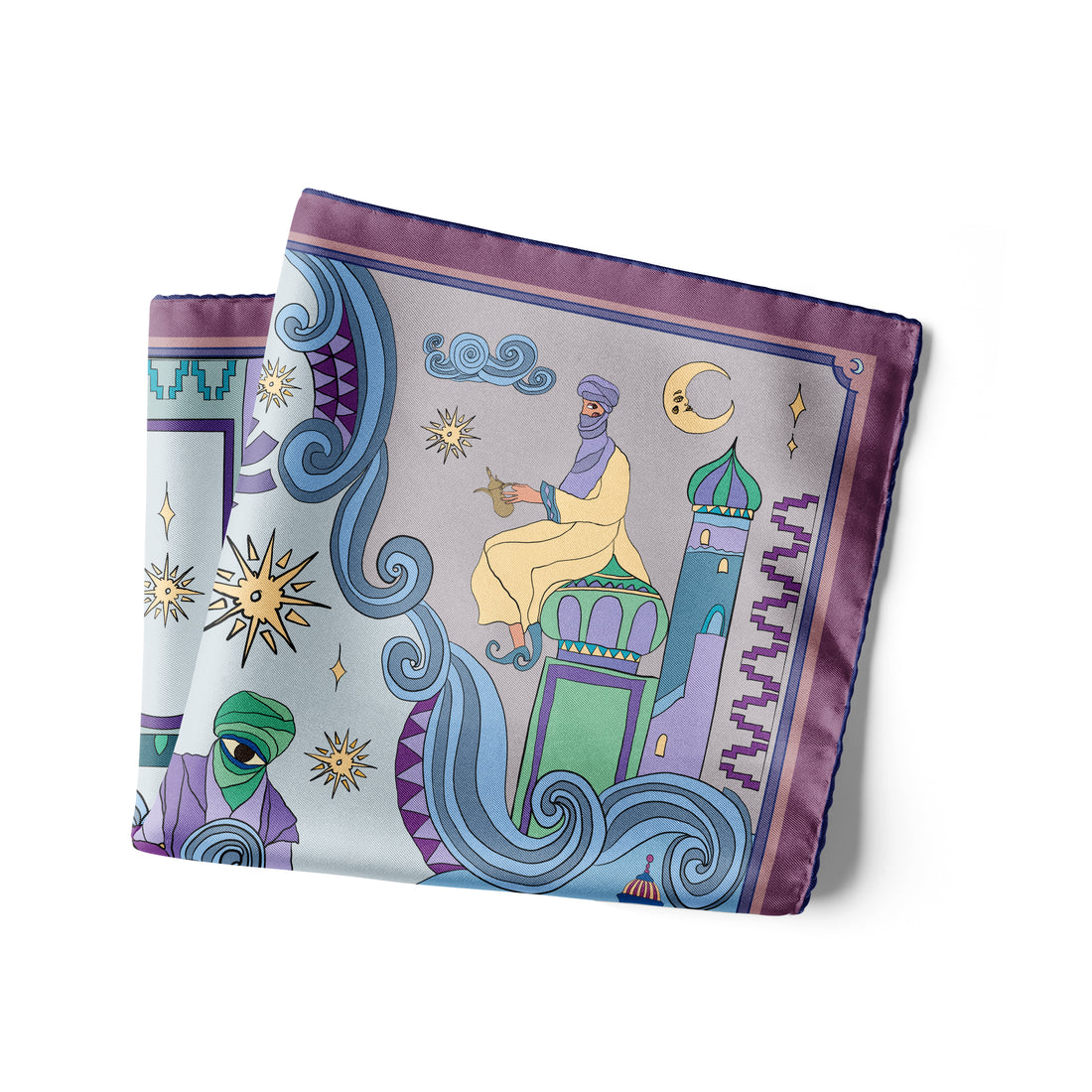 Arabian Nights ( Lavender Purple/ Vanilla Beige)/ Pocket square 35