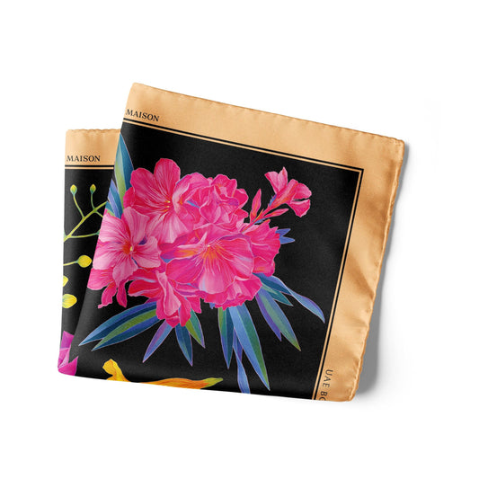 UAE Botanicals (Black) / Pocket square 35 - Lumena Maison