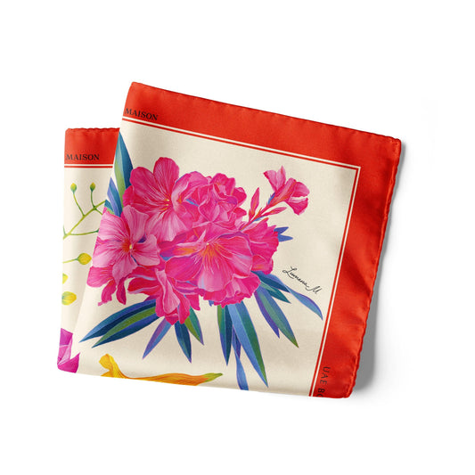 UAE Botanicals (Milky White) / Pocket square 35 - Lumena Maison
