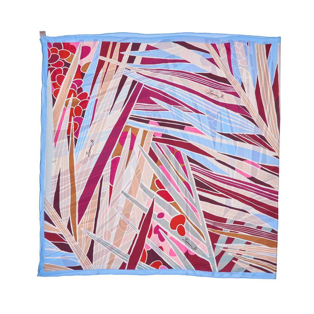 The Palm (Burgundy & Sky Blue frame) / Pareo - Lumena Maison