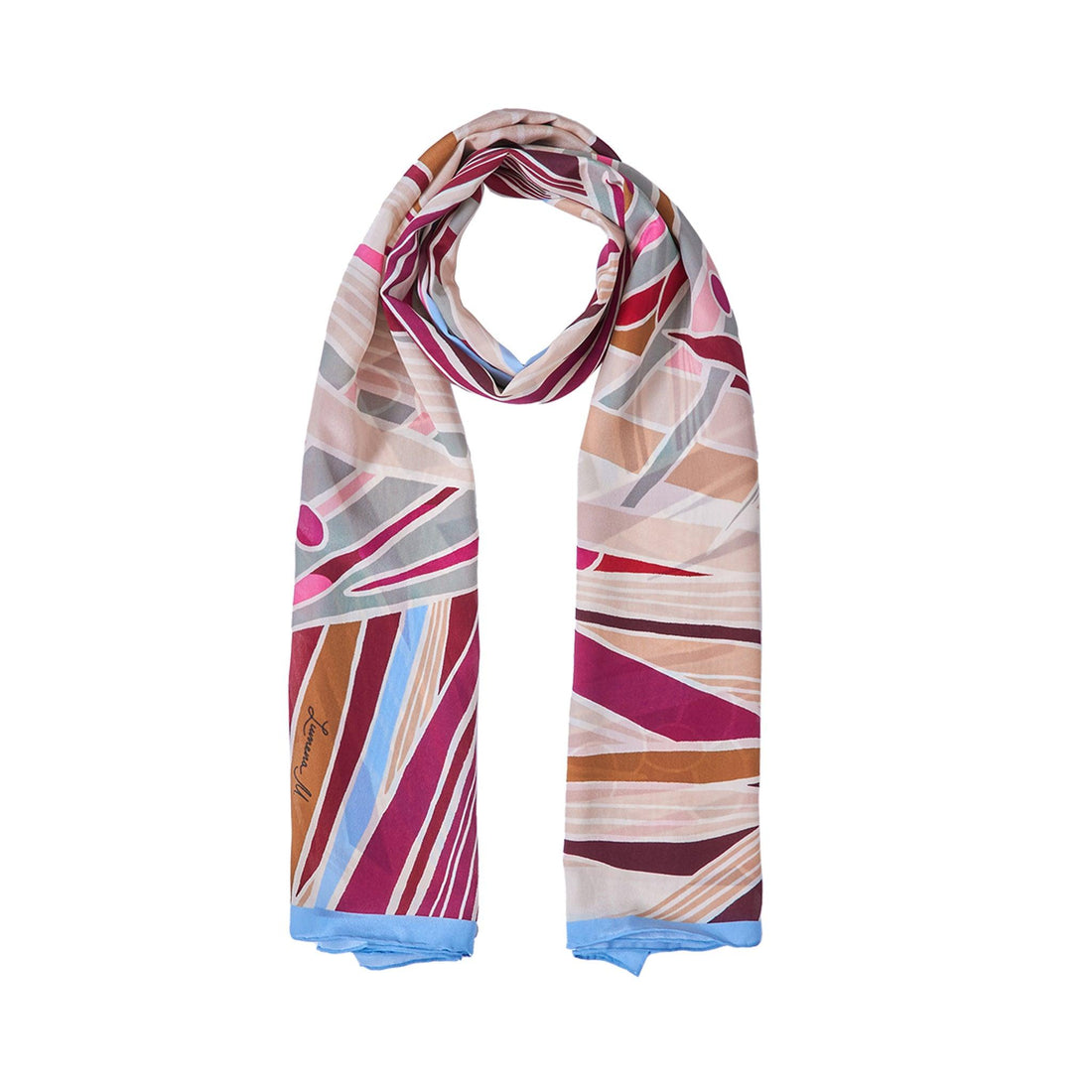 The Palm (Burgundy & Sky Blue frame) / Pareo - Lumena Maison
