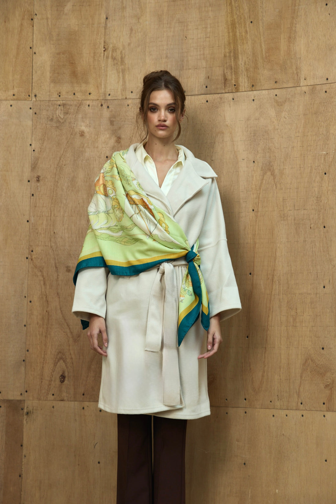 The Secrets of the Emirati Dhow (Lime Green and Oyster White )/ Shawl