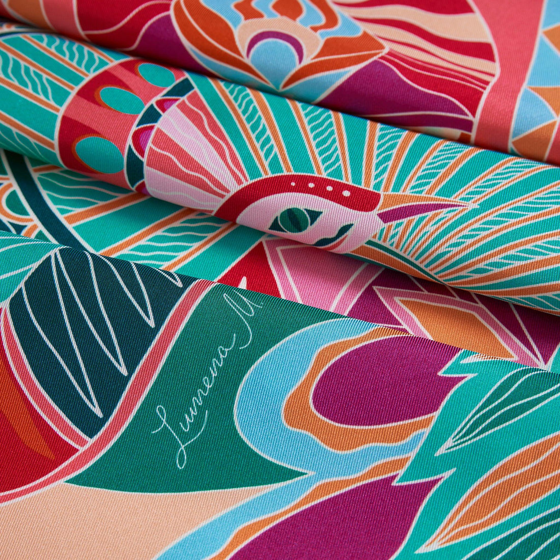 Life "Hayeti" (Pink) / Pocket square 35 - Lumena Maison