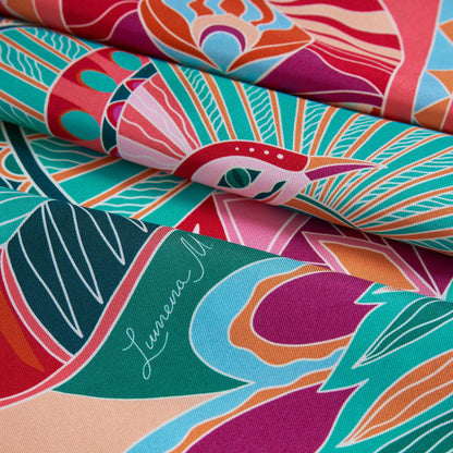 Life "Hayeti" (Pink) / Pocket square 35 - Lumena Maison