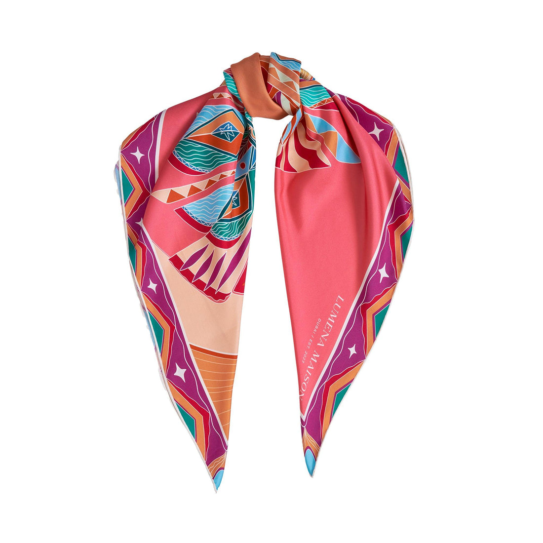 Life "Hayeti" (Pink) / Silk scarf - Lumena Maison