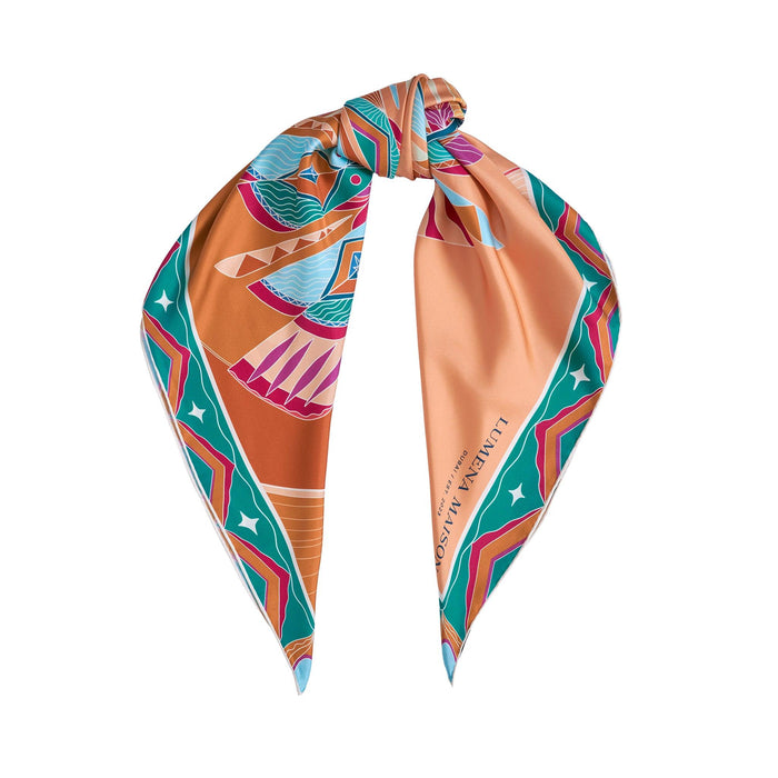 Life "Hayeti" (Desert Yellow) / Silk scarf - Lumena Maison