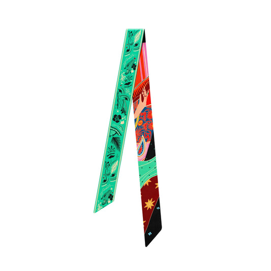 Sisterhood (Red) / Silk twilly scarf - Lumena Maison