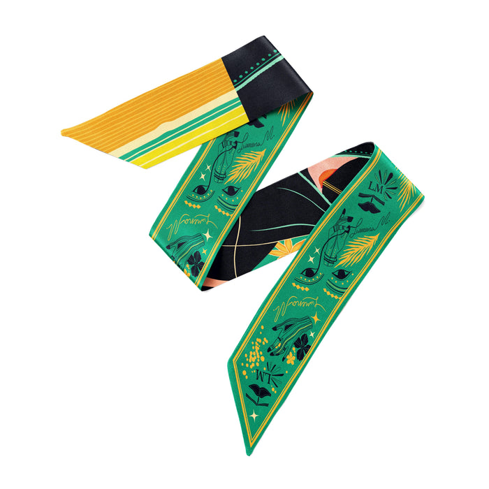 Sisterhood (Yellow) / Silk twilly scarf - Lumena Maison