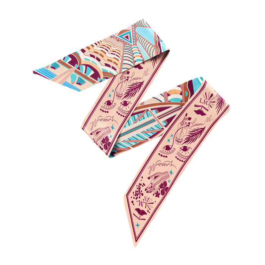 The Tribute to Burj Al Arab ( Blush Rose Pink)/ Silk twilly scarf