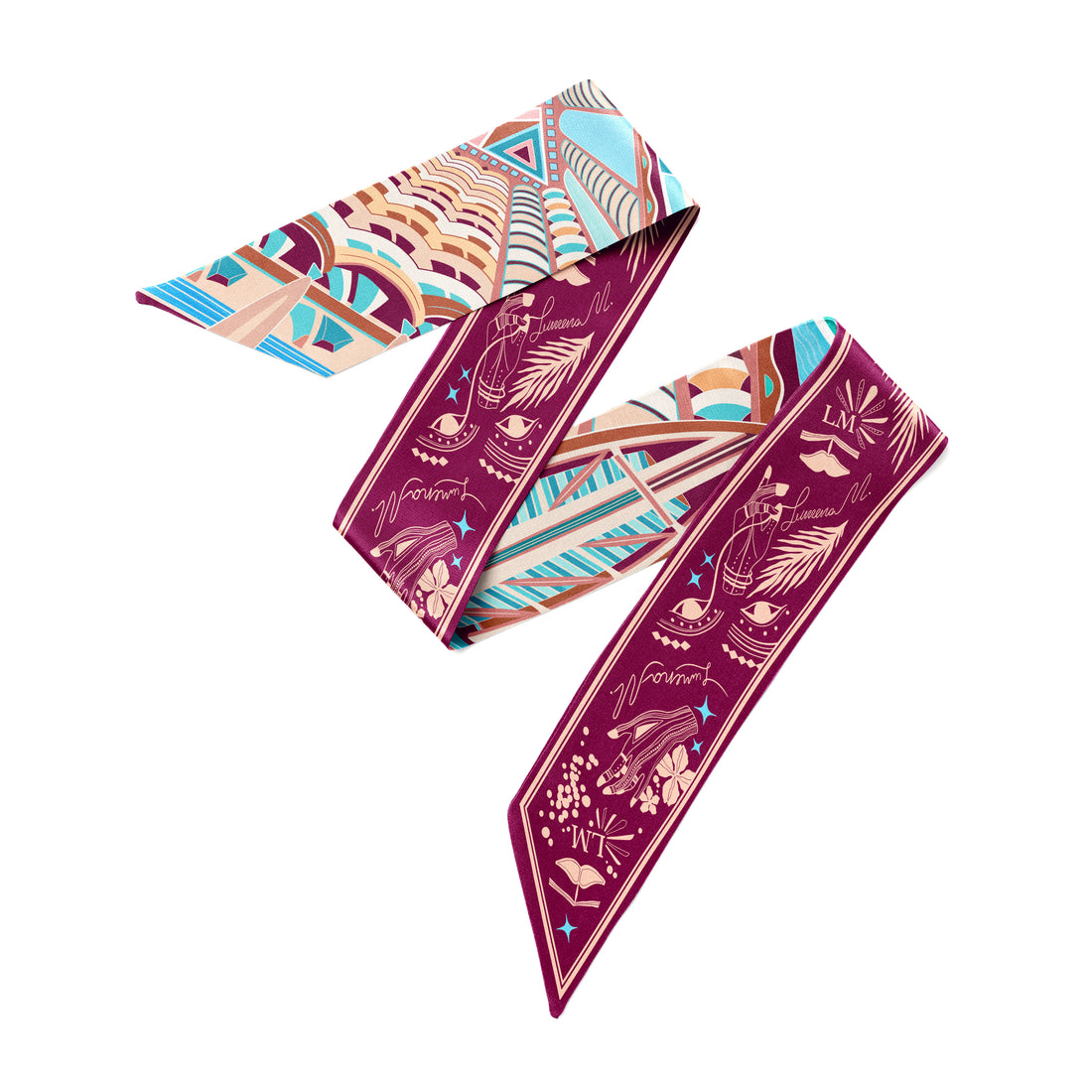 The Tribute to Burj Al Arab ( Blush Rose Pink)/ Silk twilly scarf