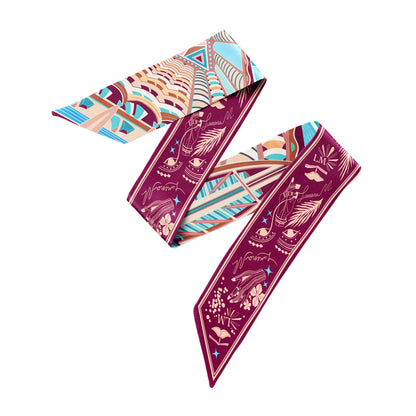The Tribute to Burj Al Arab ( Blush Rose Pink)/ Silk twilly scarf