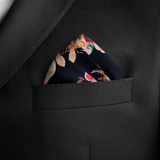 The Study of UAE Insects (Black) / Pocket square 35