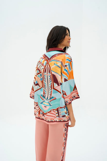 The Tribute to Burj Al Arab ( Blush Rose Pink)/ Silk set with pants