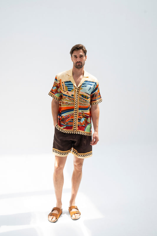 Formula 1 Abu Dhabi (Brown) /  Made-to-Measure Silk Sets in Collaboration with Don Fiorito