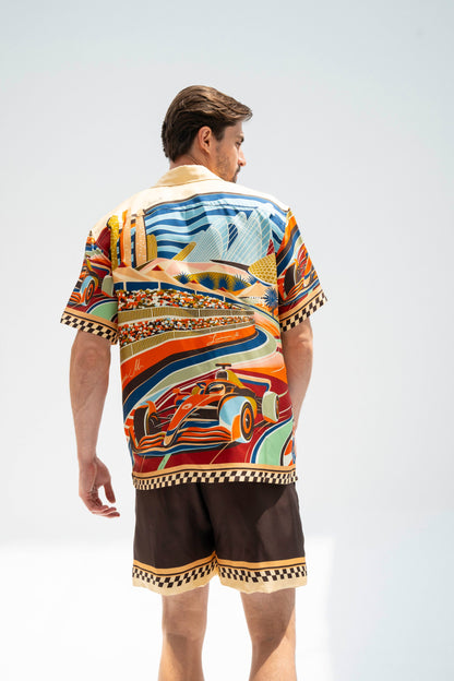 Formula 1 Abu Dhabi (Brown) /  Made-to-Measure Silk Sets in Collaboration with Don Fiorito