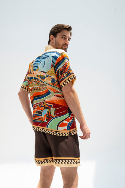 Formula 1 Abu Dhabi (Brown) /  Made-to-Measure Silk Sets in Collaboration with Don Fiorito