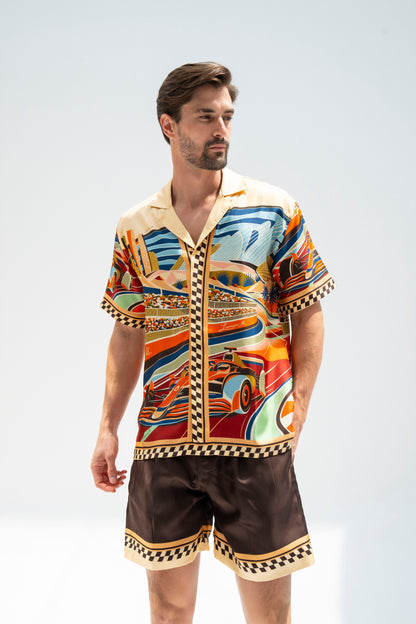 Formula 1 Abu Dhabi (Brown) /  Made-to-Measure Silk Sets in Collaboration with Don Fiorito