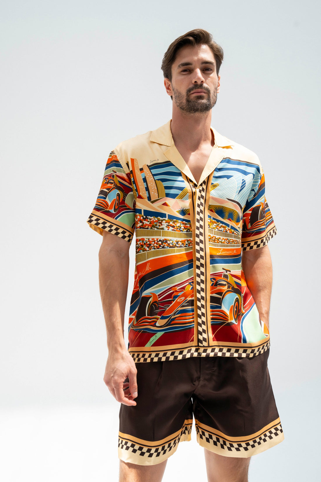 Formula 1 Abu Dhabi (Brown) /  Made-to-Measure Silk Sets in Collaboration with Don Fiorito