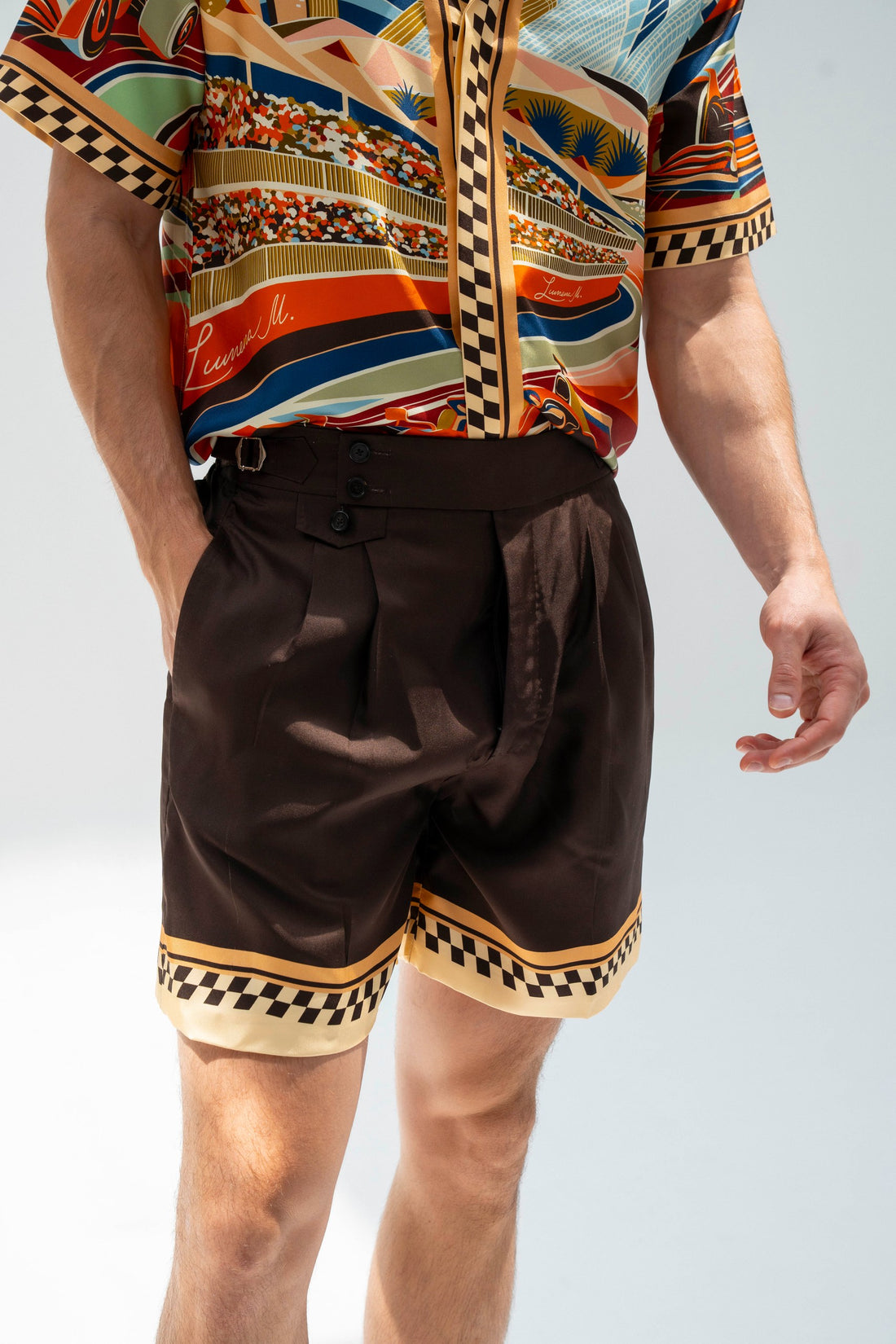 Formula 1 Abu Dhabi (Brown) /  Made-to-Measure Silk Sets in Collaboration with Don Fiorito