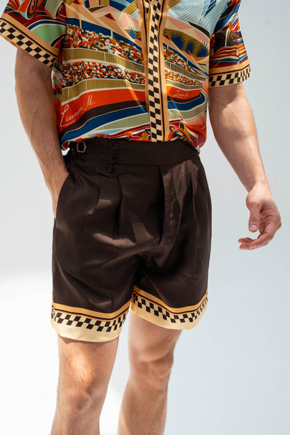 Formula 1 Abu Dhabi (Brown) /  Made-to-Measure Silk Sets in Collaboration with Don Fiorito