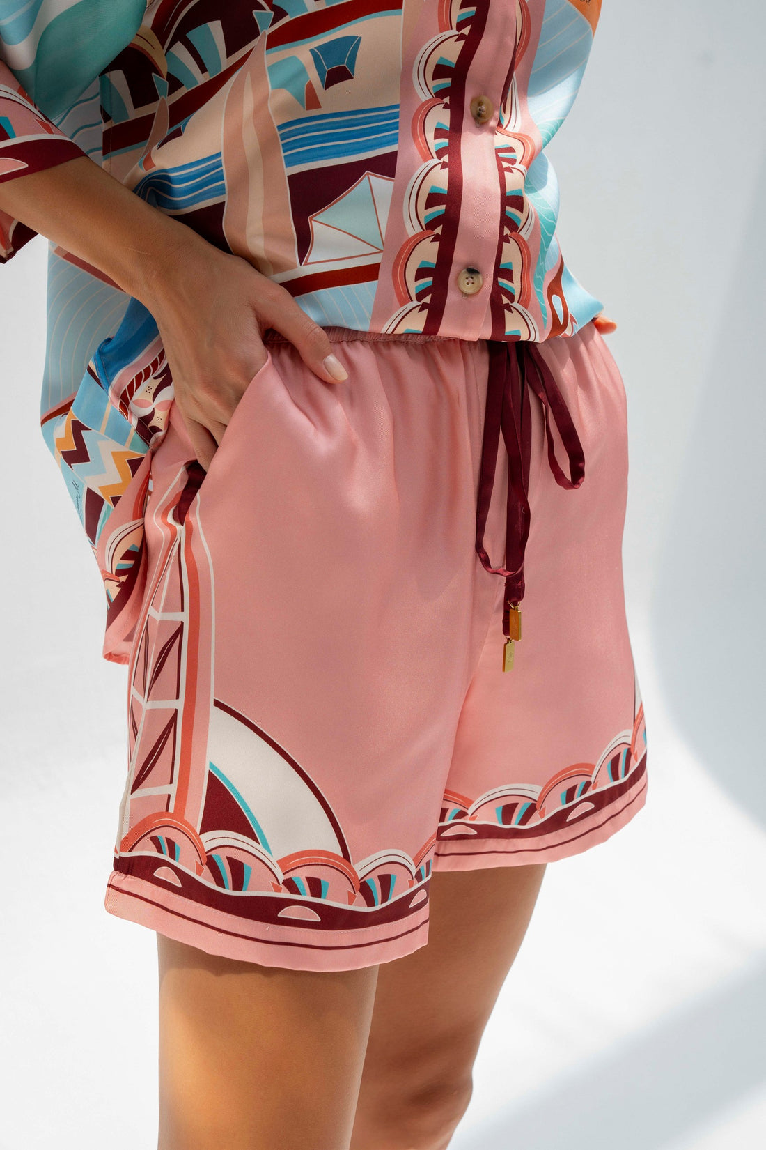 The Tribute to Burj Al Arab ( Blush Rose Pink)/ Silk set with shorts