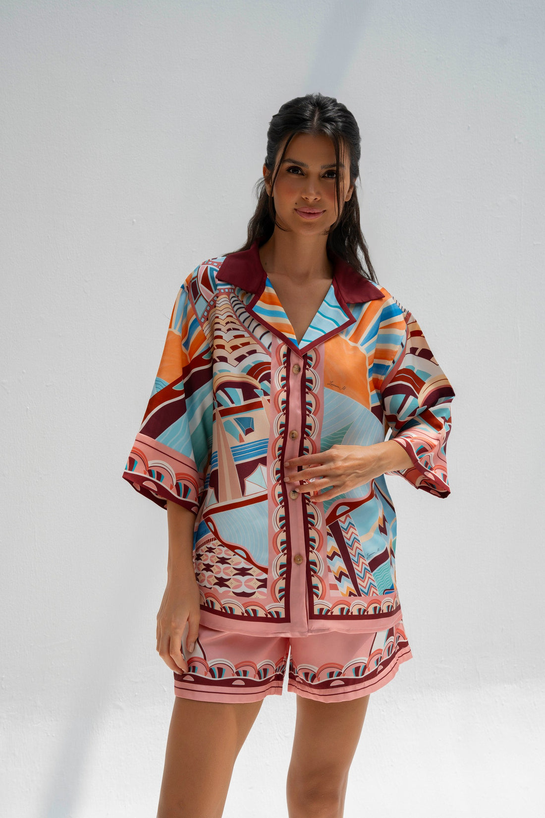 The Tribute to Burj Al Arab ( Blush Rose Pink)/ Silk set with shorts