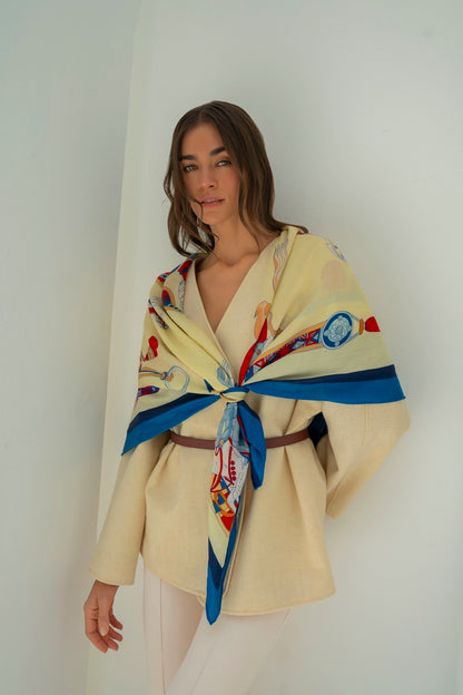 The Story of Emirati Equestrian Heritage (Blue & Red )/ Shawl