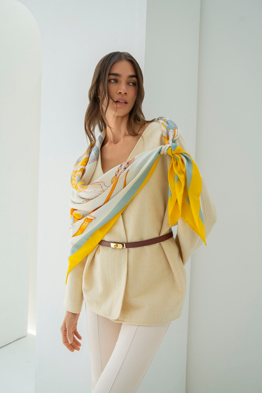 The Story of Emirati Equestrian Heritage (Yellow & Blue)/ Shawl