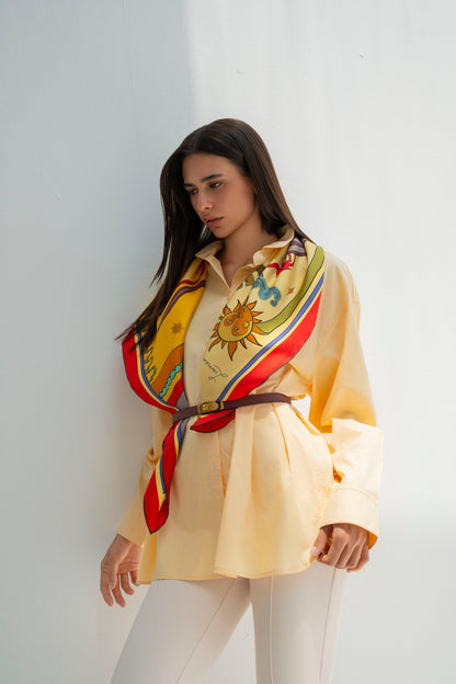 Arabian Nights ( Red/ Warm Beige)/ Silk scarf