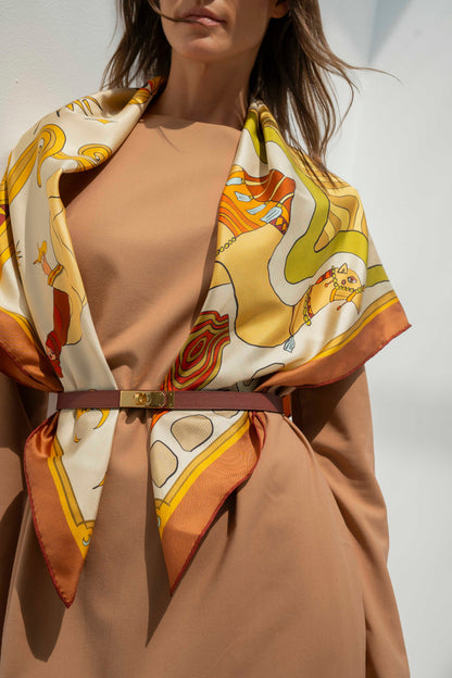 Arabian Nights (Golden)/ Silk scarf