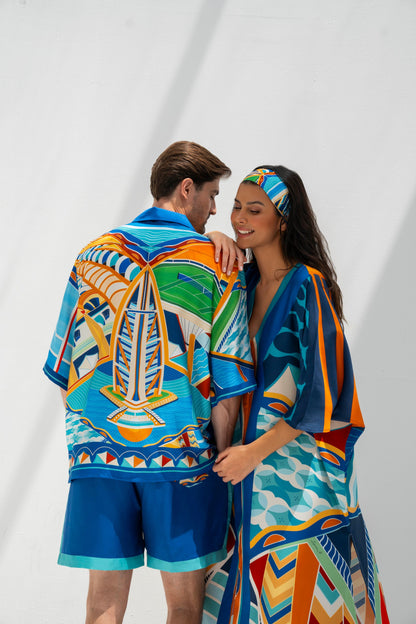 The Tribute to Burj Al Arab/  Male silk set with shorts