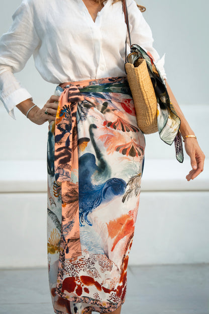 The Mystery of The Emirati Royal Gardens (Peach Pink)/ Pareo with belt