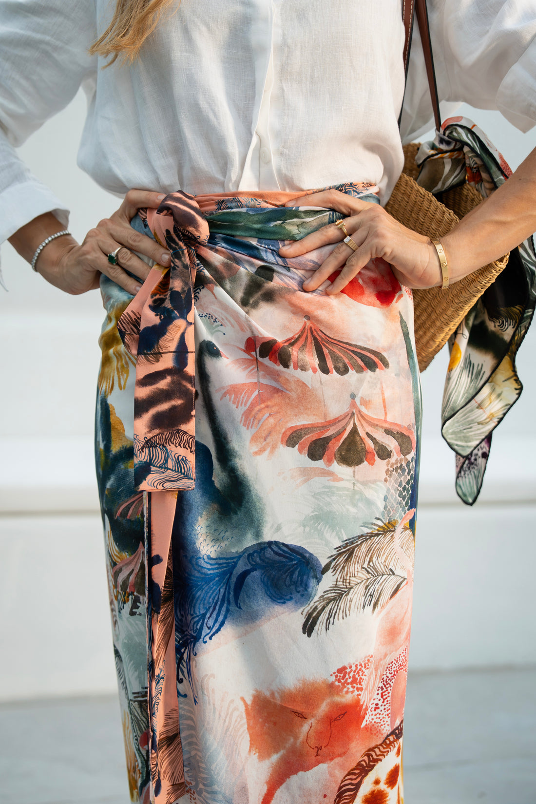 The Mystery of The Emirati Royal Gardens (Peach Pink)/ Pareo with belt