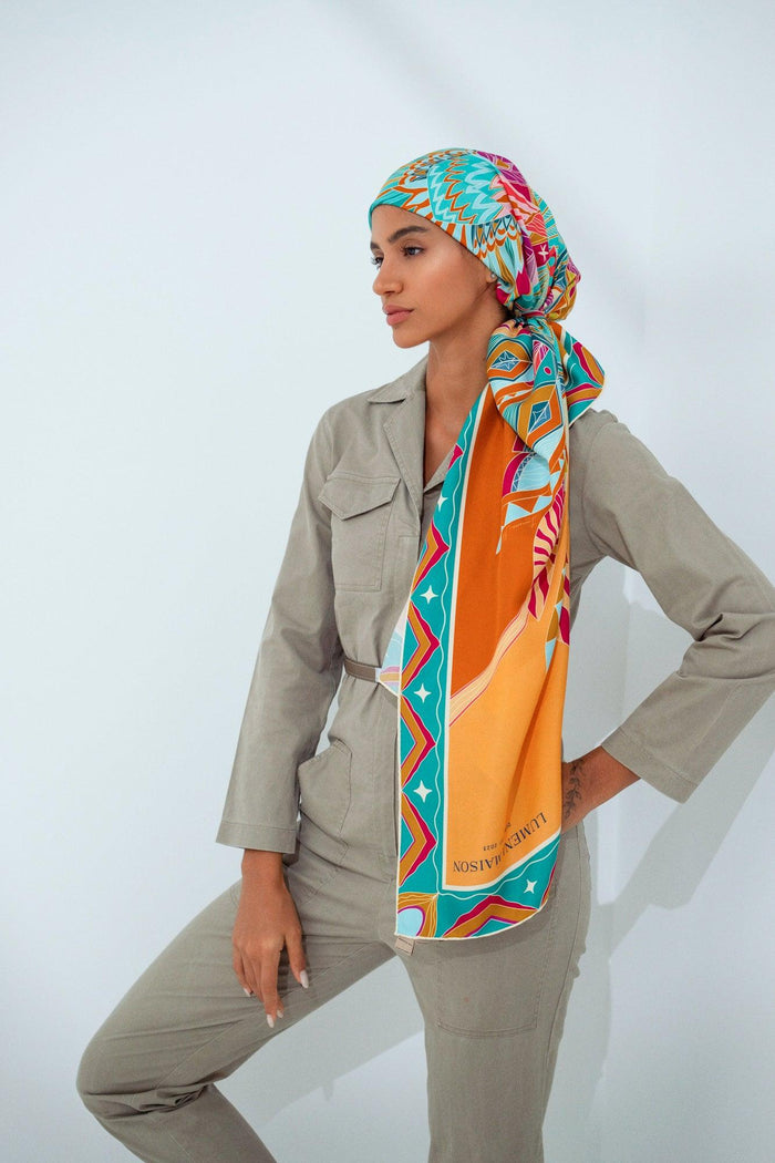 Life "Hayeti" (Desert Yellow) / Silk scarf - Lumena Maison
