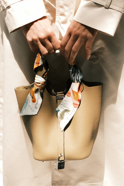The Mystery of The Emirati Royal Gardens (Majestic Yellow)/ Twilly Silk Scarf