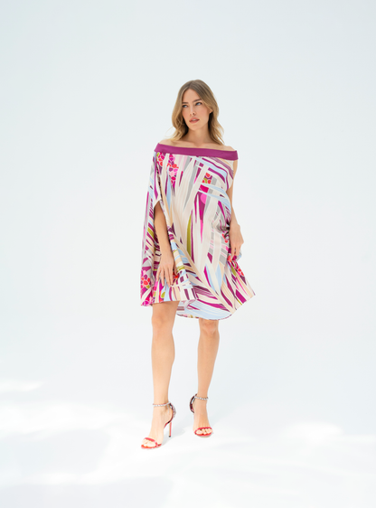 The Palm (Burgundy) / Silk dress