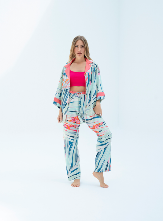 The Palm / Silk set with pants